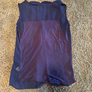 Silky navy sleeveless blouse